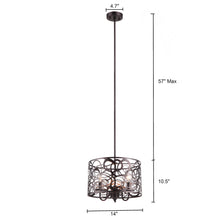 Load image into Gallery viewer, RADIANCE goods Farmhouse 3 Lights Rubbed Bronze Ceiling Pendant 14&quot; Wide
