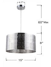 Load image into Gallery viewer, RADIANCE goods Farmhouse 1 Light Chrome Ceiling Pendant 15&quot; Wide
