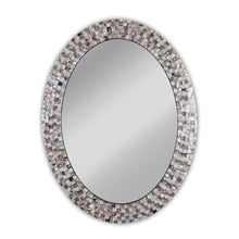 Load image into Gallery viewer, RADIANCE goods Vertical Seashell Finish Oval Framed Wall Mirror 35&quot;
