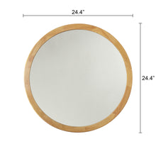 Load image into Gallery viewer, RADIANCE goods Maple Finish Round Framed Wall Mirror 24&quot;
