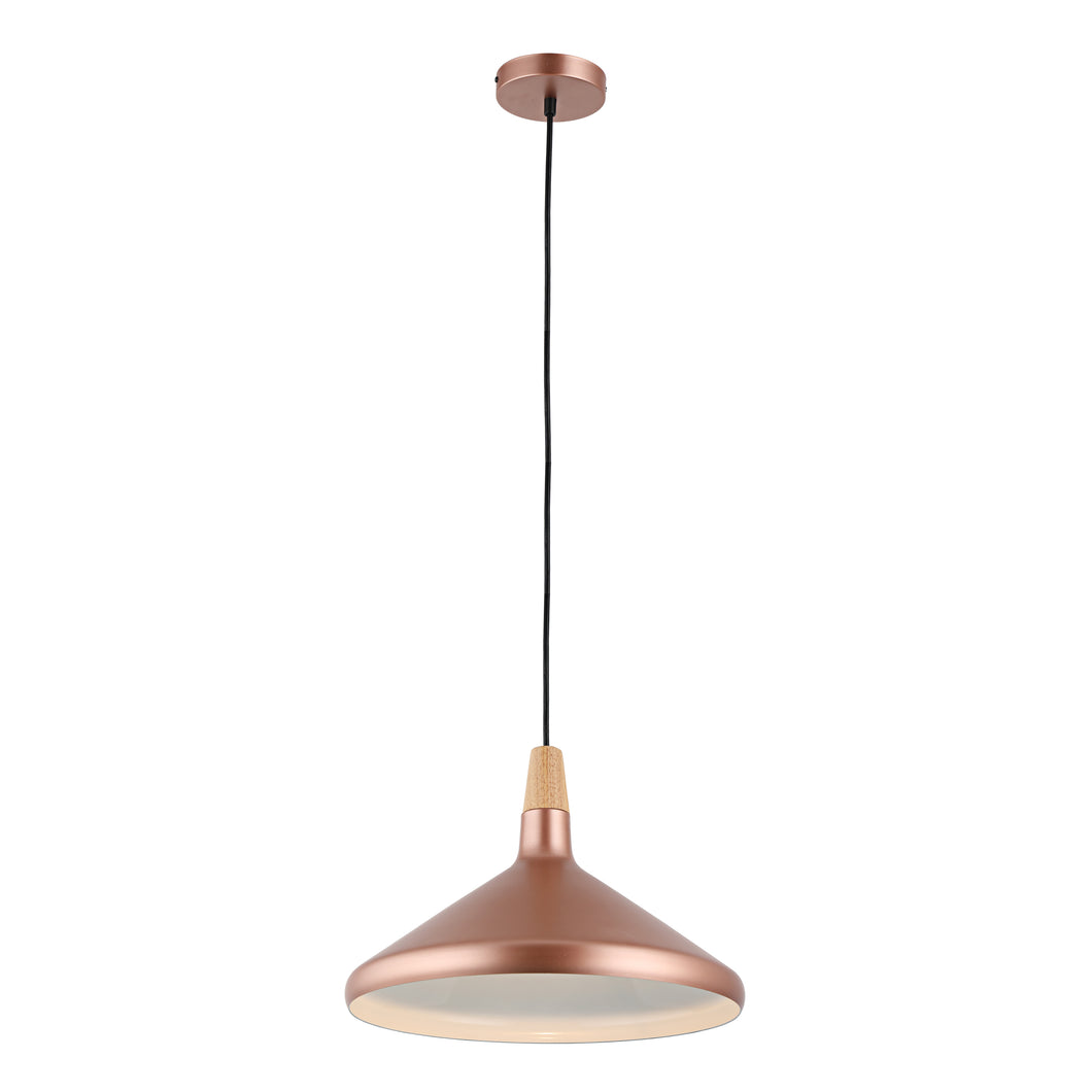 RADIANCE goods Contemporary 1 Light Matt Rose Gold Ceiling Pendant 15