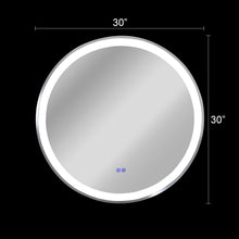 Load image into Gallery viewer, RADIANCE goods Embedded Round TouchScreen LED Mirror 3000-6000K 30&quot;
