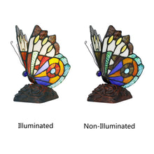 Load image into Gallery viewer, RADIANCE goods Tiffany-Style 1 Light Butterfly Accent Table Lamp 9&quot; Tall
