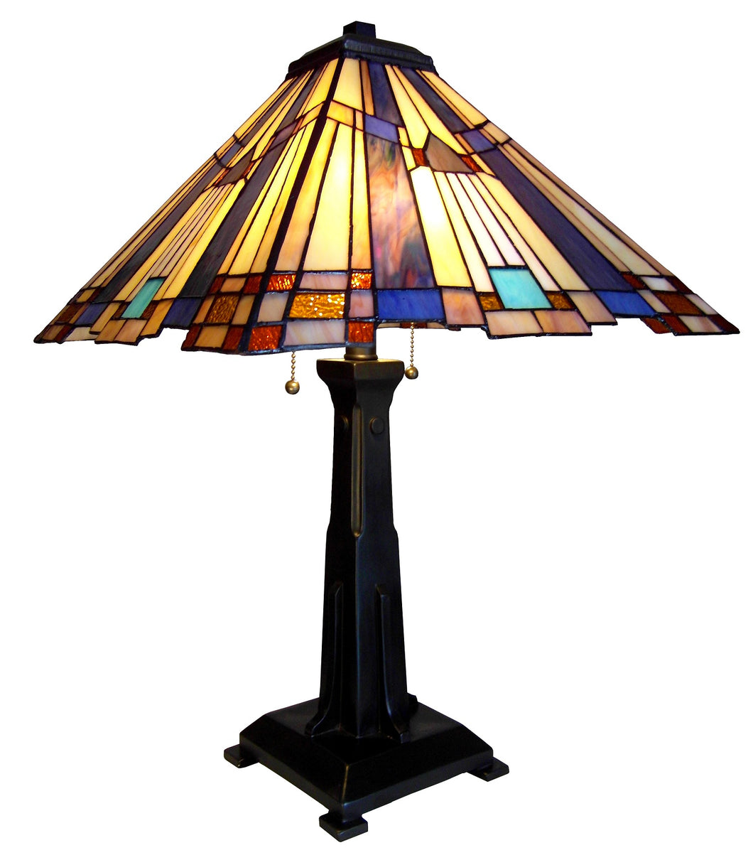 RADIANCE goods Tiffany-Style 2 Light Mission Table Lamp 15