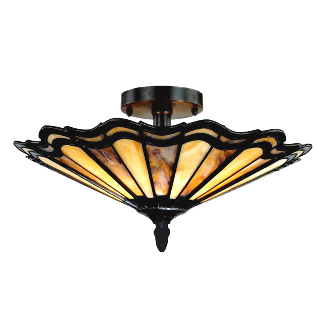 RADIANCE goods Tiffany 2 Light Mission Semi-Flush Ceiling Mount 16