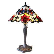 Load image into Gallery viewer, RADIANCE goods Tiffany-Style 2 Light Roses Table Lamp 17&quot; Shade
