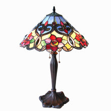Load image into Gallery viewer, RADIANCE goods Tiffany-Style 2 Light Roses Table Lamp 17&quot; Shade
