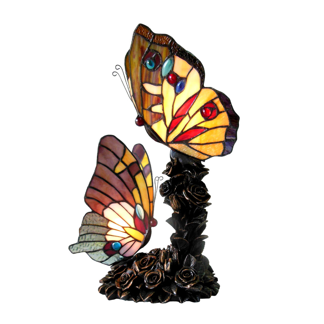 RADIANCE goods Tiffany-Style 2 Light Butterfly Table Lamp 10