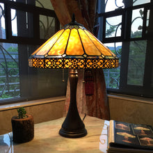 Load image into Gallery viewer, RADIANCE goods Tiffany-Style 2 Light Mission Table Lamp 16&quot; Shade
