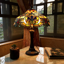 Load image into Gallery viewer, RADIANCE goods Tiffany-Style 2 Light Dragonfly Table Lamp 17&quot; Shade

