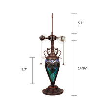 Load image into Gallery viewer, RADIANCE goods Victorian-Style Antique Dark Bronze 3 Light Double Lit Table Lamp 16&quot; Wide
