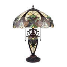 Load image into Gallery viewer, RADIANCE goods Victorian-Style Antique Dark Bronze 3 Light Double Lit Table Lamp 16&quot; Wide
