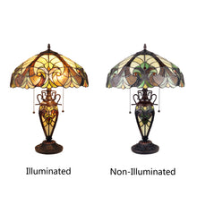 Load image into Gallery viewer, RADIANCE goods Victorian-Style Antique Dark Bronze 3 Light Double Lit Table Lamp 16&quot; Wide
