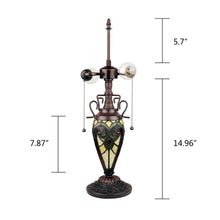 Load image into Gallery viewer, RADIANCE goods Victorian-Style Antique Dark Bronze 3 Light Double Lit Table Lamp 16&quot; Wide
