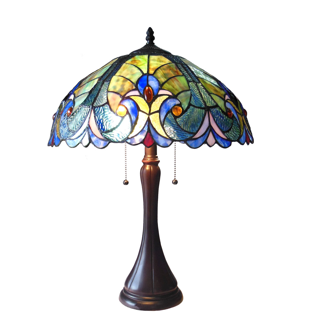 RADIANCE goods Tiffany-Style 2 Light Victorian Table Lamp 16