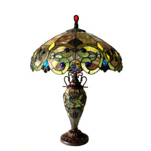 Load image into Gallery viewer, RADIANCE goods Tiffany-Style 3 Light Victorian Double Lit Table Lamp 18&quot; Shade
