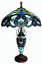 Load image into Gallery viewer, RADIANCE goods Tiffany-Style 3 Light Victorian Double Lit Table Lamp 18&quot; Shade
