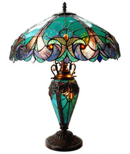 Load image into Gallery viewer, RADIANCE goods Tiffany-Style 3 Light Victorian Double Lit Table Lamp 18&quot; Shade
