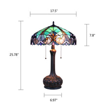 Load image into Gallery viewer, RADIANCE goods Tiffany-Style Antique Dark Bronze 2-Light Victorian Table Lamp 18&quot; Shade
