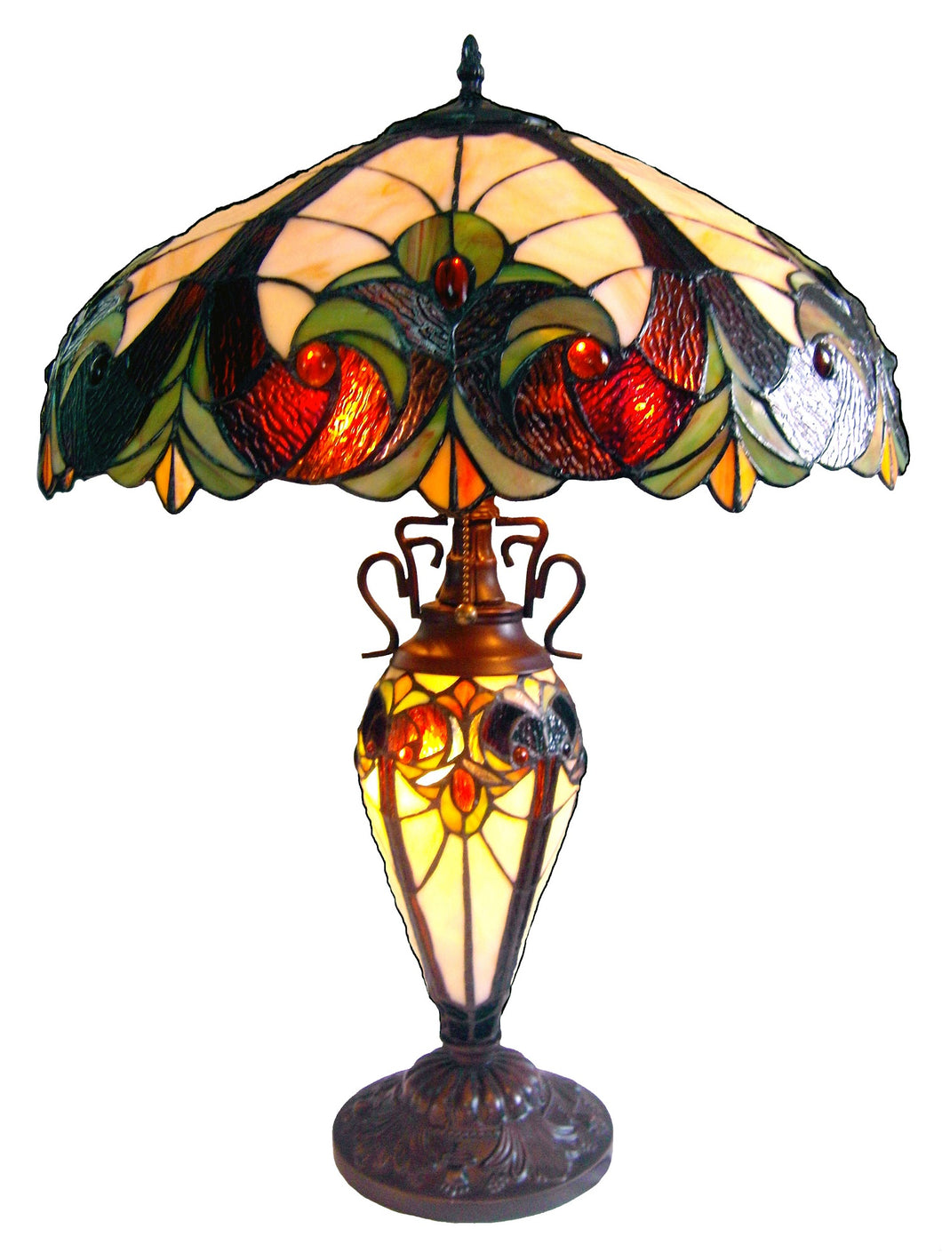 RADIANCE goods Tiffany-Style 3 Light Victorian Double Lit Table Lamp 18