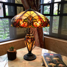 Load image into Gallery viewer, RADIANCE goods Tiffany-Style 3 Light Victorian Double Lit Table Lamp 18&quot; Shade
