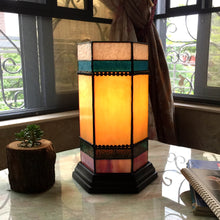 Load image into Gallery viewer, RADIANCE goods Tiffany-Glass 1 Light Mission Table Lamp 14&quot; Tall
