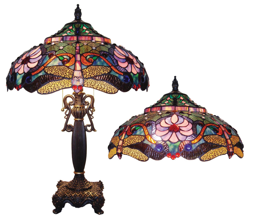 RADIANCE goods Tiffany-Style 2 Light Dragonfly Table Lamp 19
