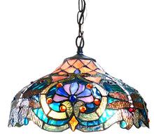 Load image into Gallery viewer, RADIANCE goods Victorian-Style 2 Light Inverted Ceiling Pendant 17&quot; Shade
