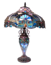 Load image into Gallery viewer, RADIANCE goods Tiffany-Style 3 Light Victorian Double Lit Table Lamp 17&quot; Shade
