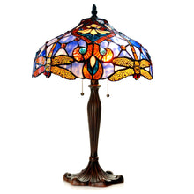 Load image into Gallery viewer, RADIANCE goods Tiffany-Style 2 Light Dragonfly Table Lamp 17&quot; Shade
