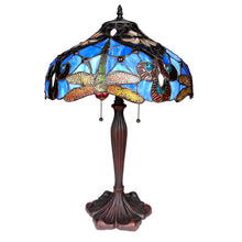 Load image into Gallery viewer, RADIANCE goods Tiffany-Style 2 Light Dragonfly Table Lamp 17&quot; Shade
