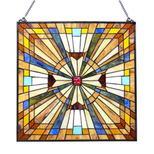 Load image into Gallery viewer, RADIANCE goods Mission Stained Glass Window Panel 24&quot;x24&quot;
