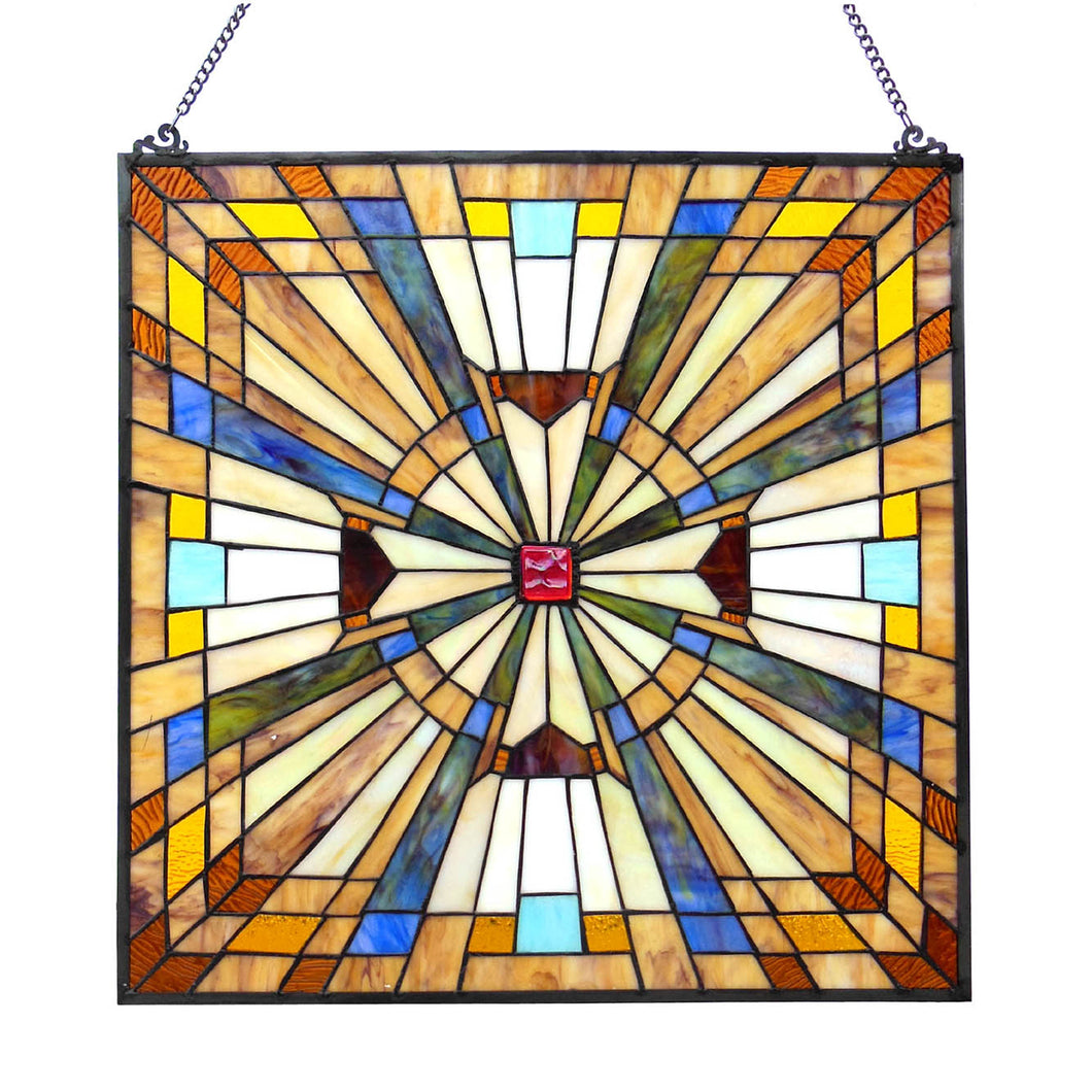 RADIANCE goods Mission Stained Glass Window Panel 24