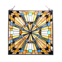 Load image into Gallery viewer, RADIANCE goods Mission Stained Glass Window Panel 24&quot;x24&quot;
