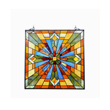 Load image into Gallery viewer, RADIANCE goods Mission Stained Glass Window Panel 24&quot;x24&quot;
