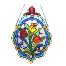 Load image into Gallery viewer, RADIANCE goods Tulip Stained Glass Window Panel 15.5&quot;x22.5&quot;
