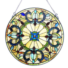 Load image into Gallery viewer, RADIANCE goods Victorian Stained Glass Window Panel 22&quot;x22&quot;

