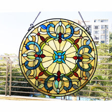 Load image into Gallery viewer, RADIANCE goods Victorian Stained Glass Window Panel 22&quot;x22&quot;
