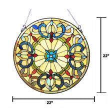 Load image into Gallery viewer, RADIANCE goods Victorian Stained Glass Window Panel 22&quot;x22&quot;
