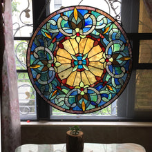 Load image into Gallery viewer, RADIANCE goods Victorian Stained Glass Window Panel 22&quot;x22&quot;
