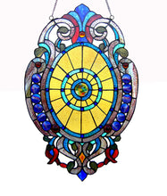 Load image into Gallery viewer, RADIANCE goods Victorian Stained Glass Window Panel 15&quot;x23&quot;

