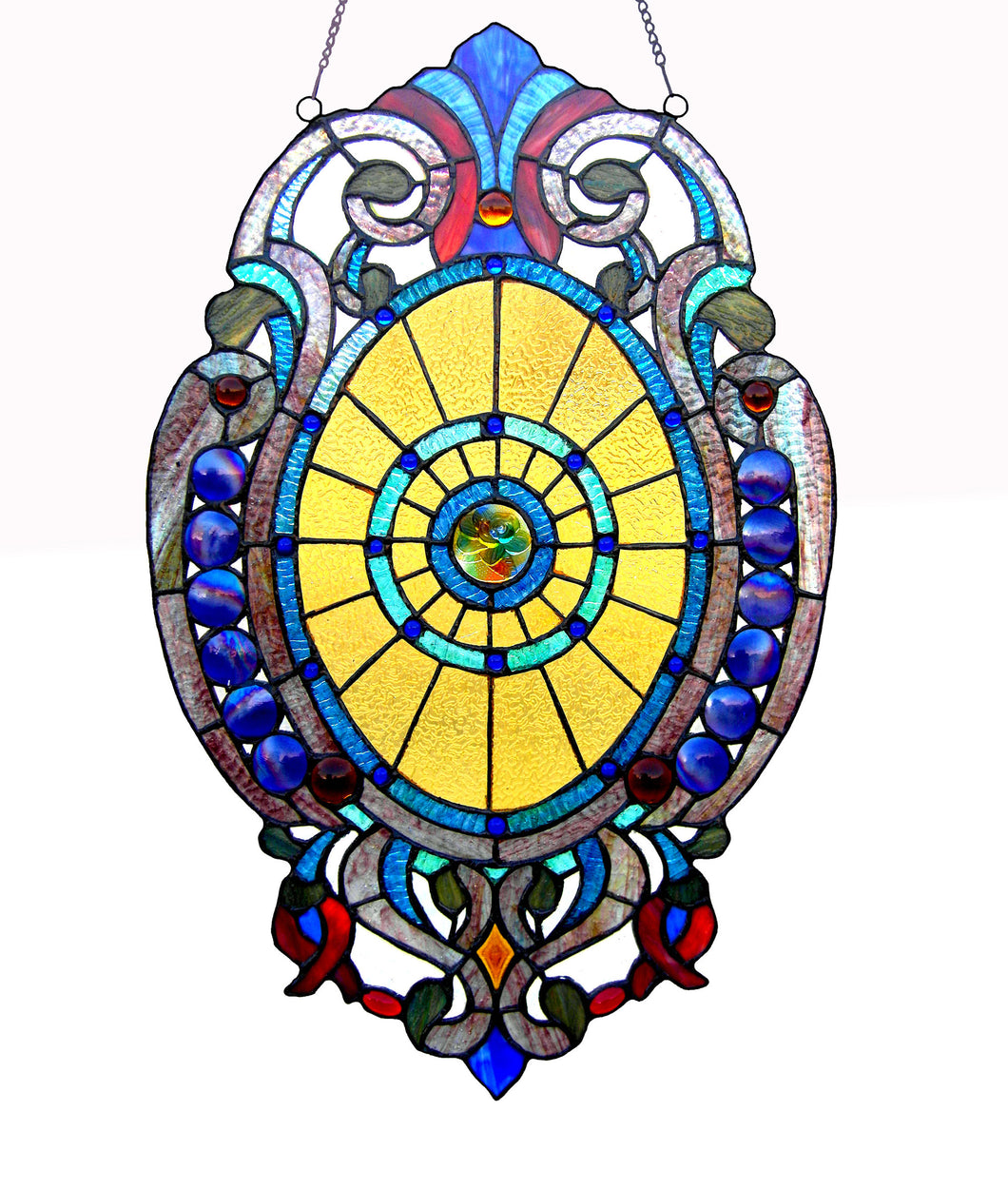 RADIANCE goods Victorian Stained Glass Window Panel 15