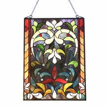 Load image into Gallery viewer, RADIANCE goods Victorian Stained Glass Window Panel 24&quot;x18&quot;
