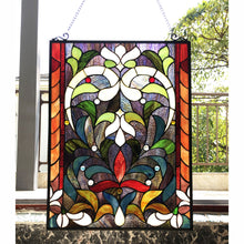 Load image into Gallery viewer, RADIANCE goods Victorian Stained Glass Window Panel 24&quot;x18&quot;
