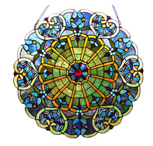 Load image into Gallery viewer, RADIANCE goods Victorian Stained Glass Window Panel 23&quot;x23&quot;
