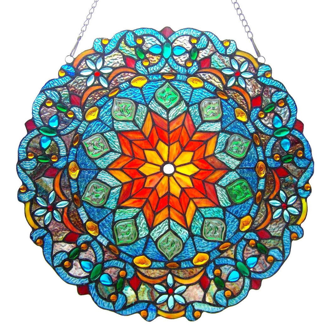 RADIANCE goods Victorian Stained Glass Window Panel 21