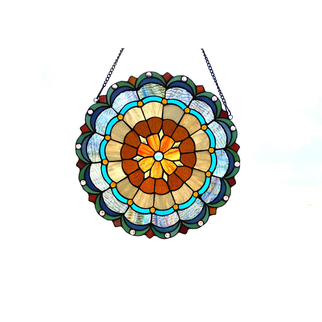 RADIANCE goods Victorian Stained Glass Window Panel 18