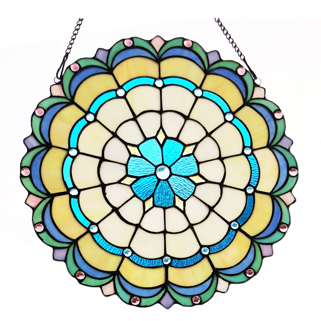 RADIANCE goods Victorian Stained Glass Window Panel 18