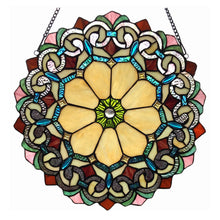 Load image into Gallery viewer, RADIANCE goods Victorian Stained Glass Window Panel 18&quot;x18&quot;
