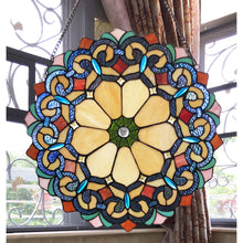 Load image into Gallery viewer, RADIANCE goods Victorian Stained Glass Window Panel 18&quot;x18&quot;
